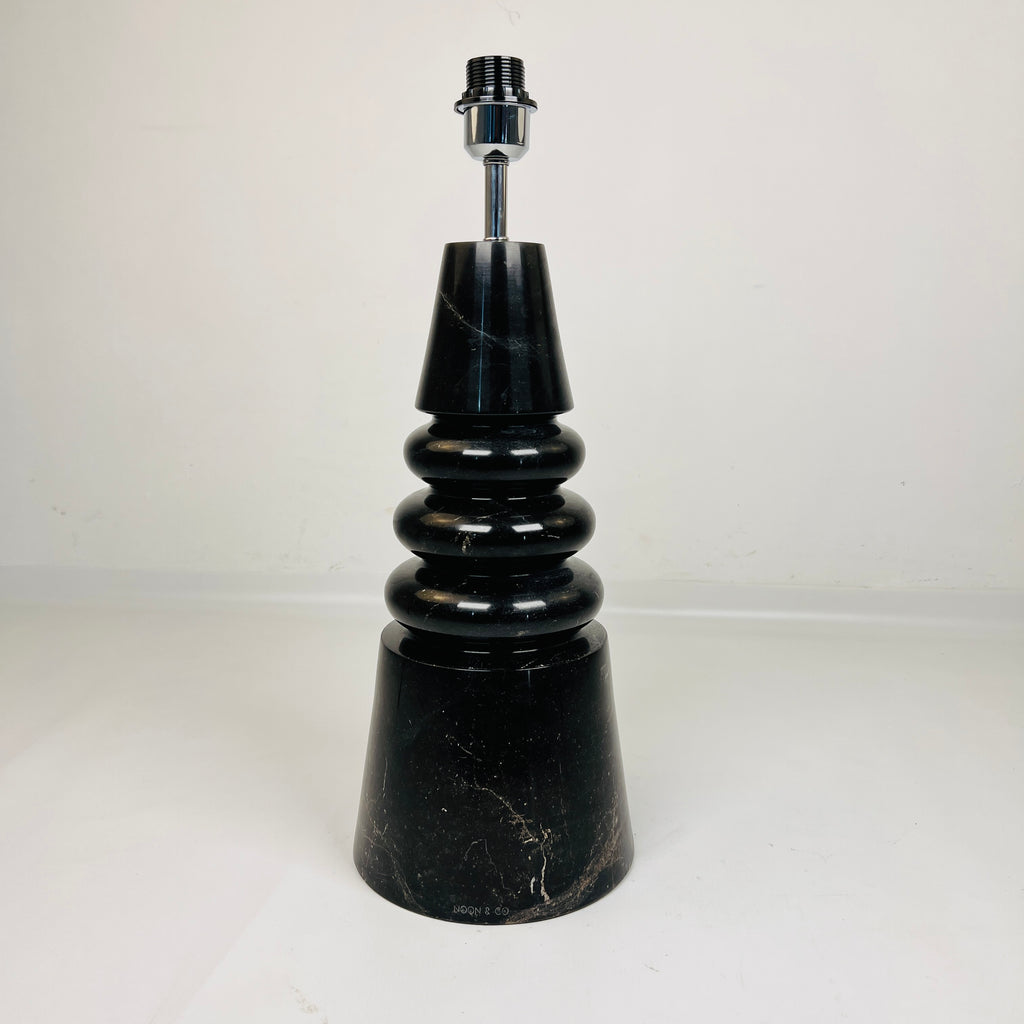 Ringed Cone Black Table Lamp