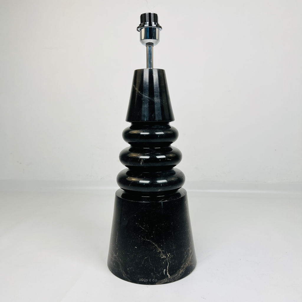 Ringed Cone Black Table Lamp