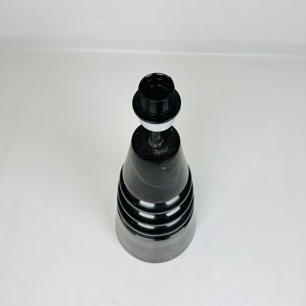 Ringed Cone Black Table Lamp