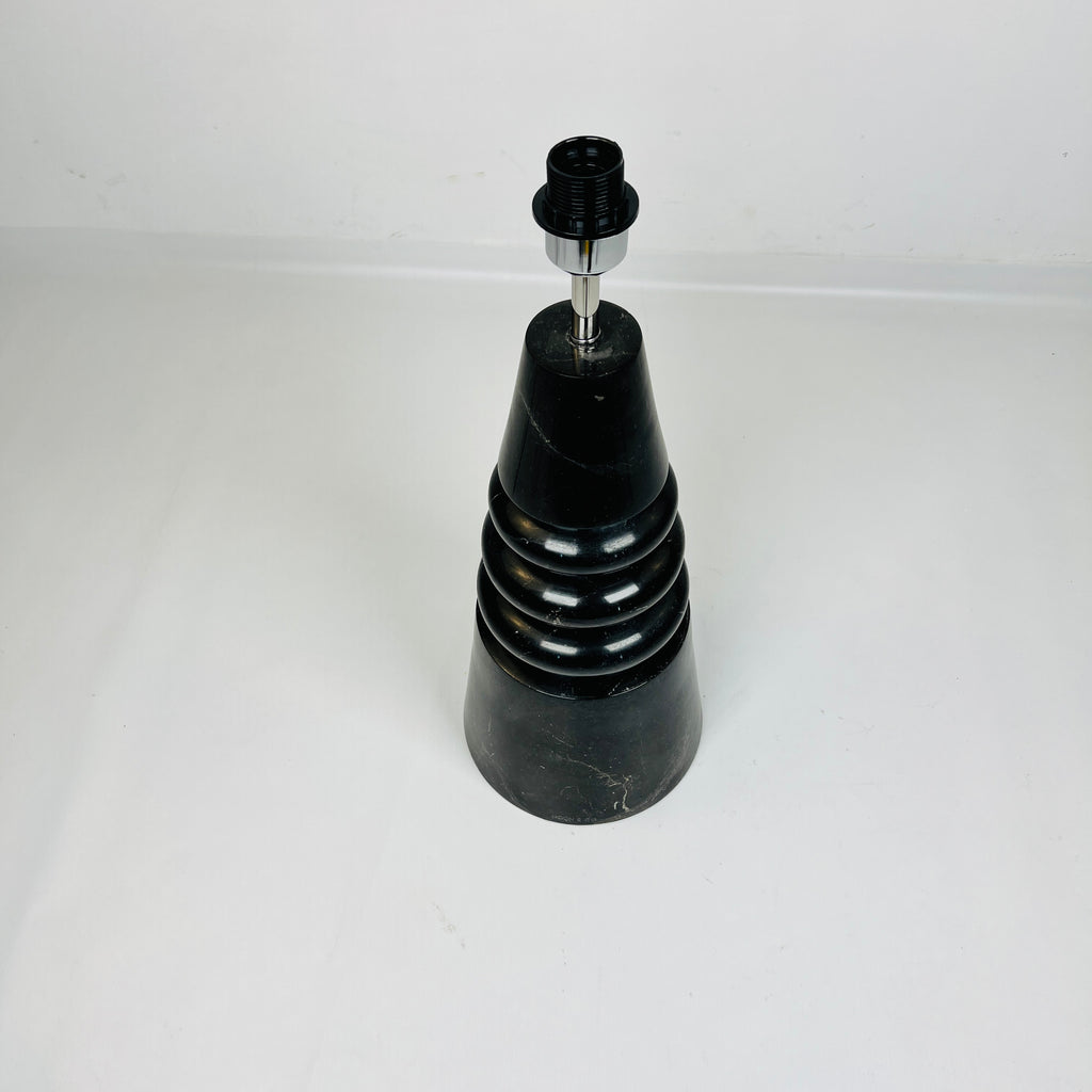 Ringed Cone Black Table Lamp