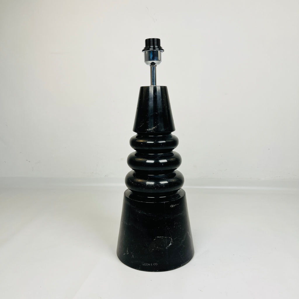 Ringed Cone Black Table Lamp