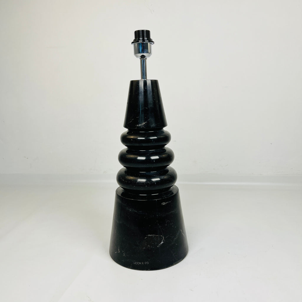 Ringed Cone Black Table Lamp