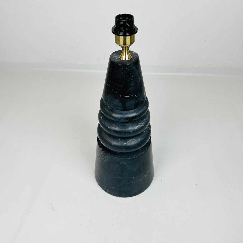 Ringed Cone Matte Black Table Lamp