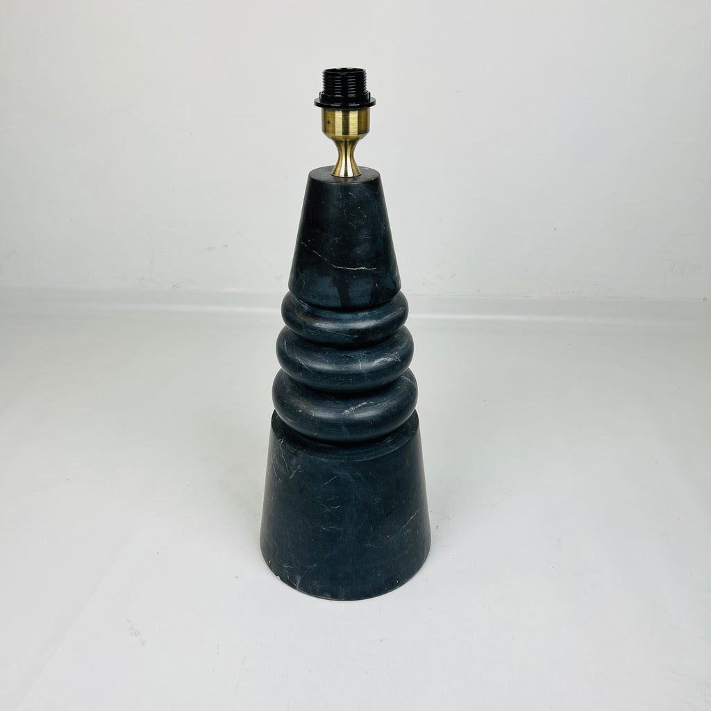 Ringed Cone Matte Black Table Lamp