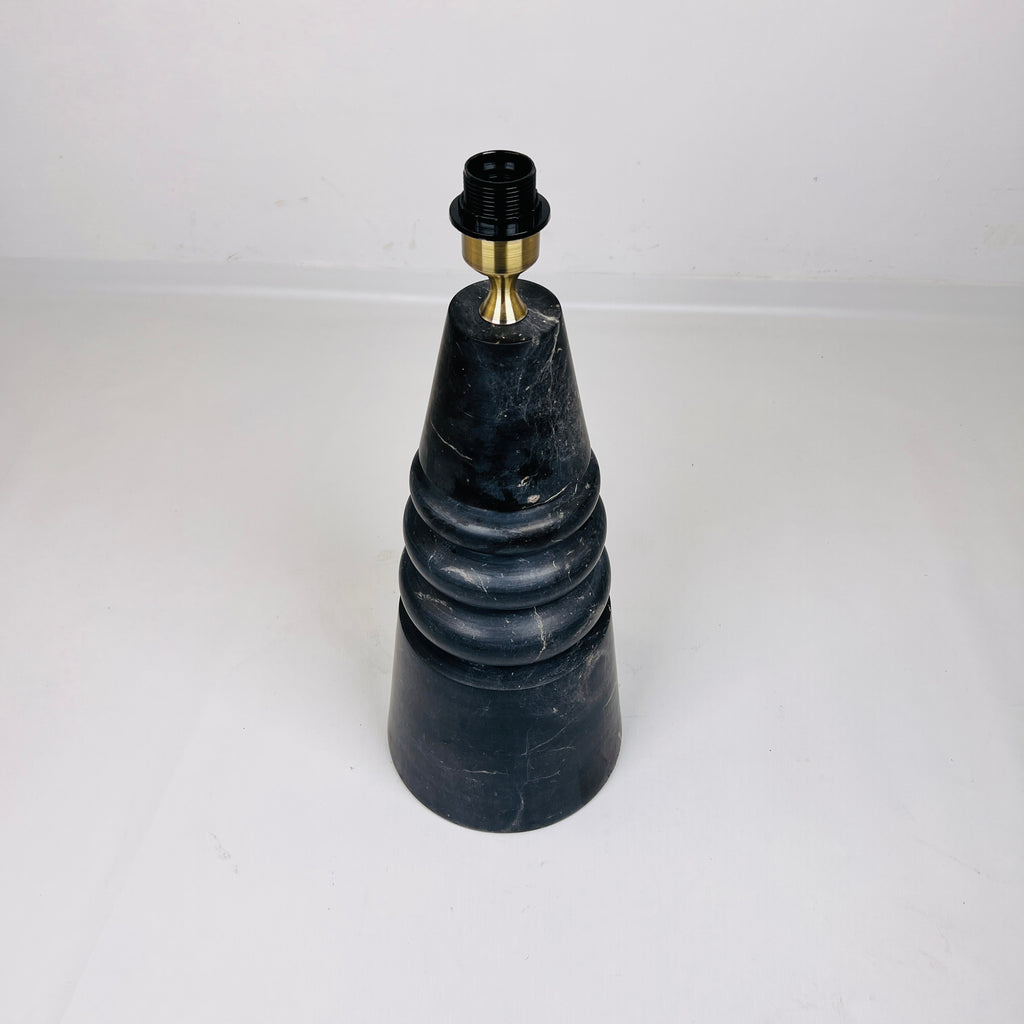 Ringed Cone Matte Black Table Lamp