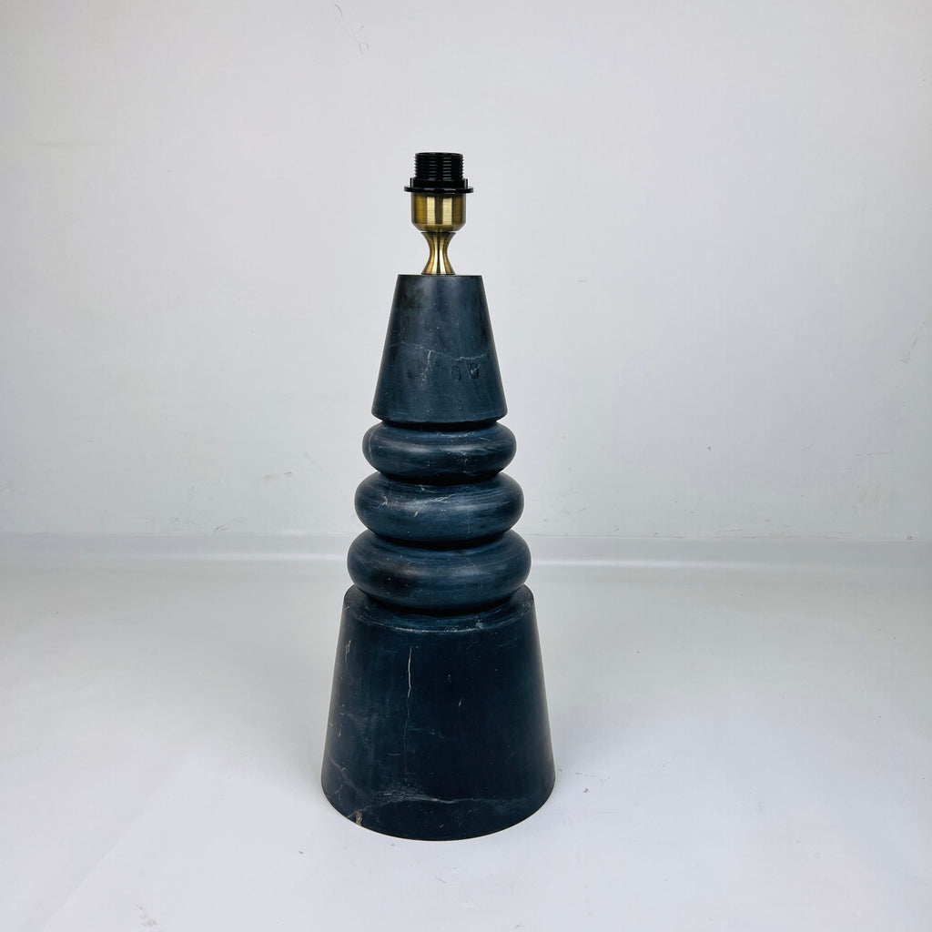 Ringed Cone Matte Black Table Lamp