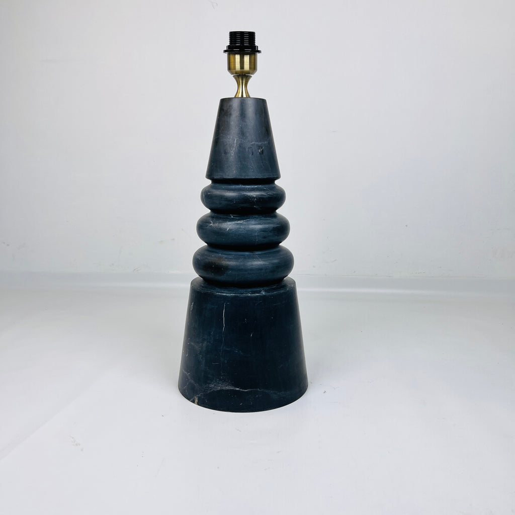 Ringed Cone Matte Black Table Lamp