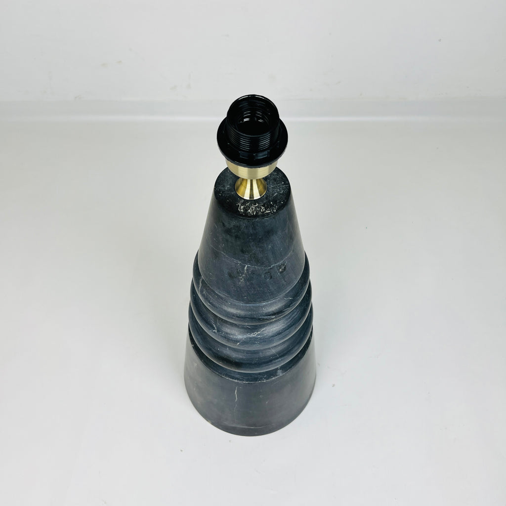 Ringed Cone Matte Black Table Lamp