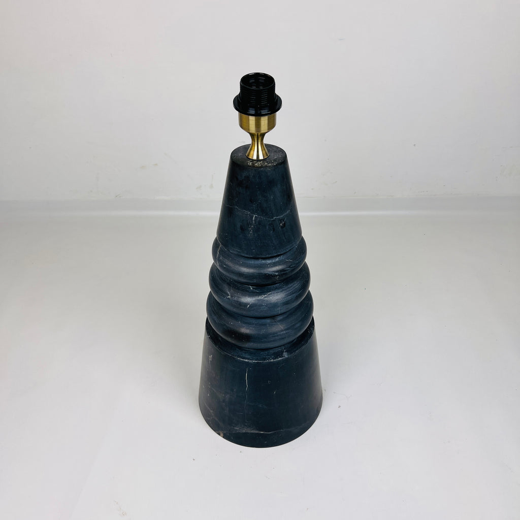 Ringed Cone Matte Black Table Lamp