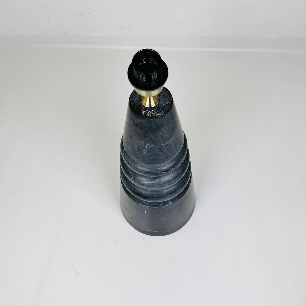 Ringed Cone Matte Black Table Lamp