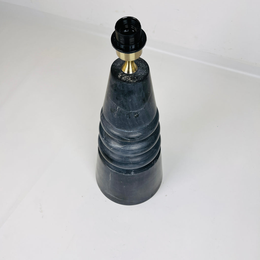 Ringed Cone Matte Black Table Lamp