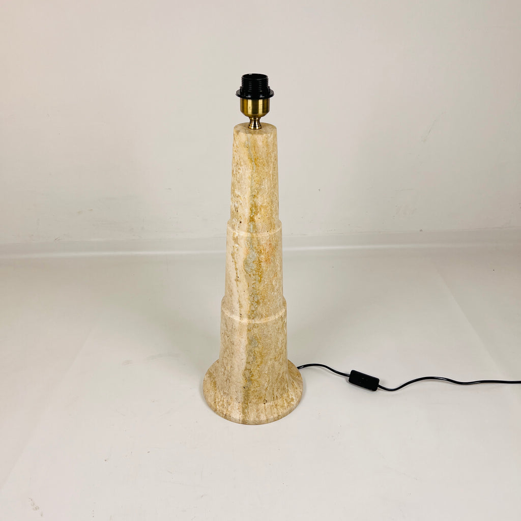 Stepped Travertine Grazed Table Lamp