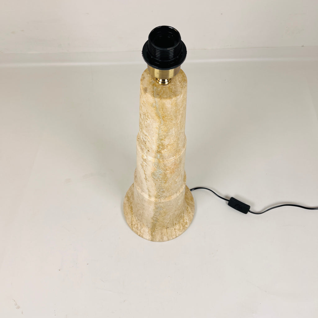 Stepped Travertine Grazed Table Lamp