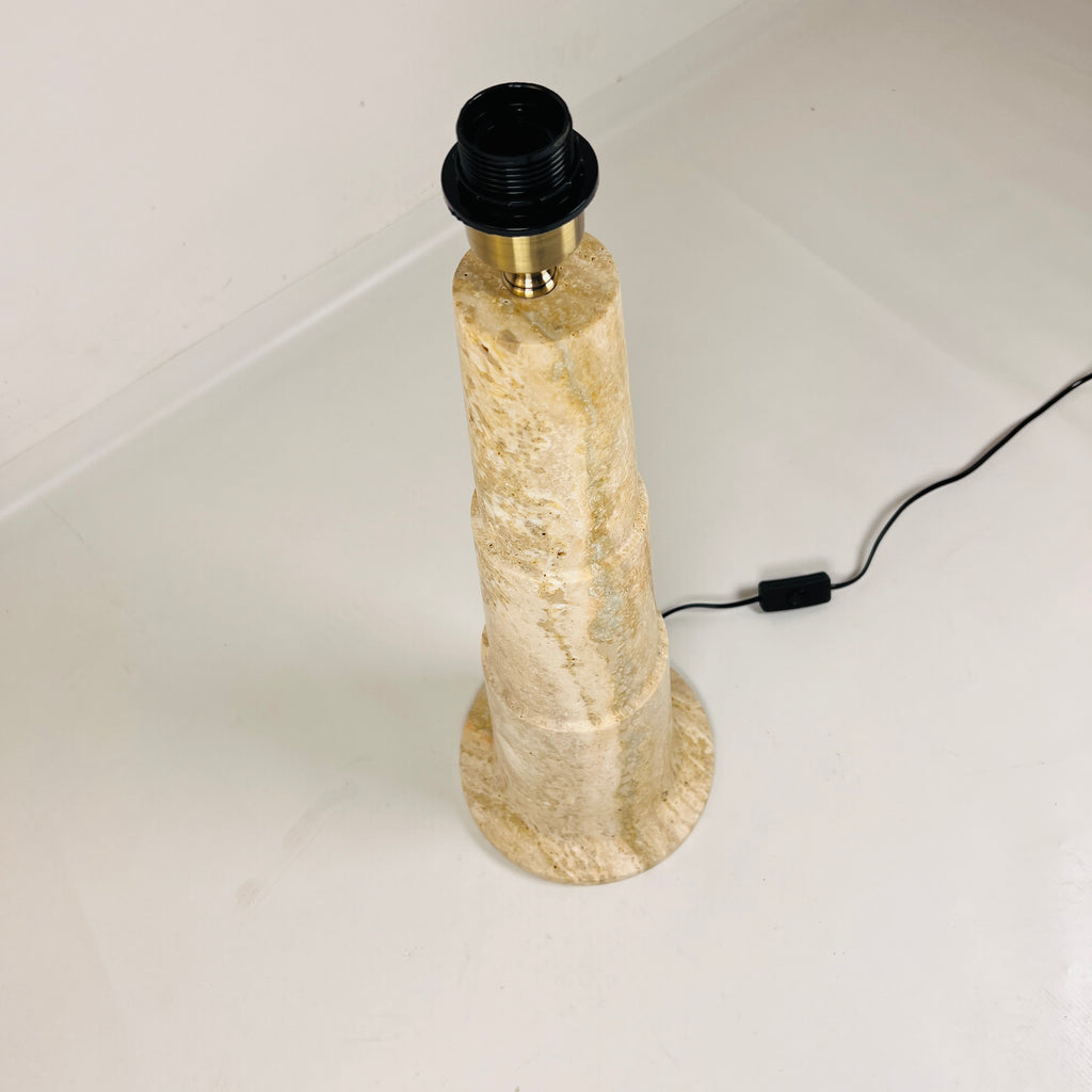 Stepped Travertine Grazed Table Lamp