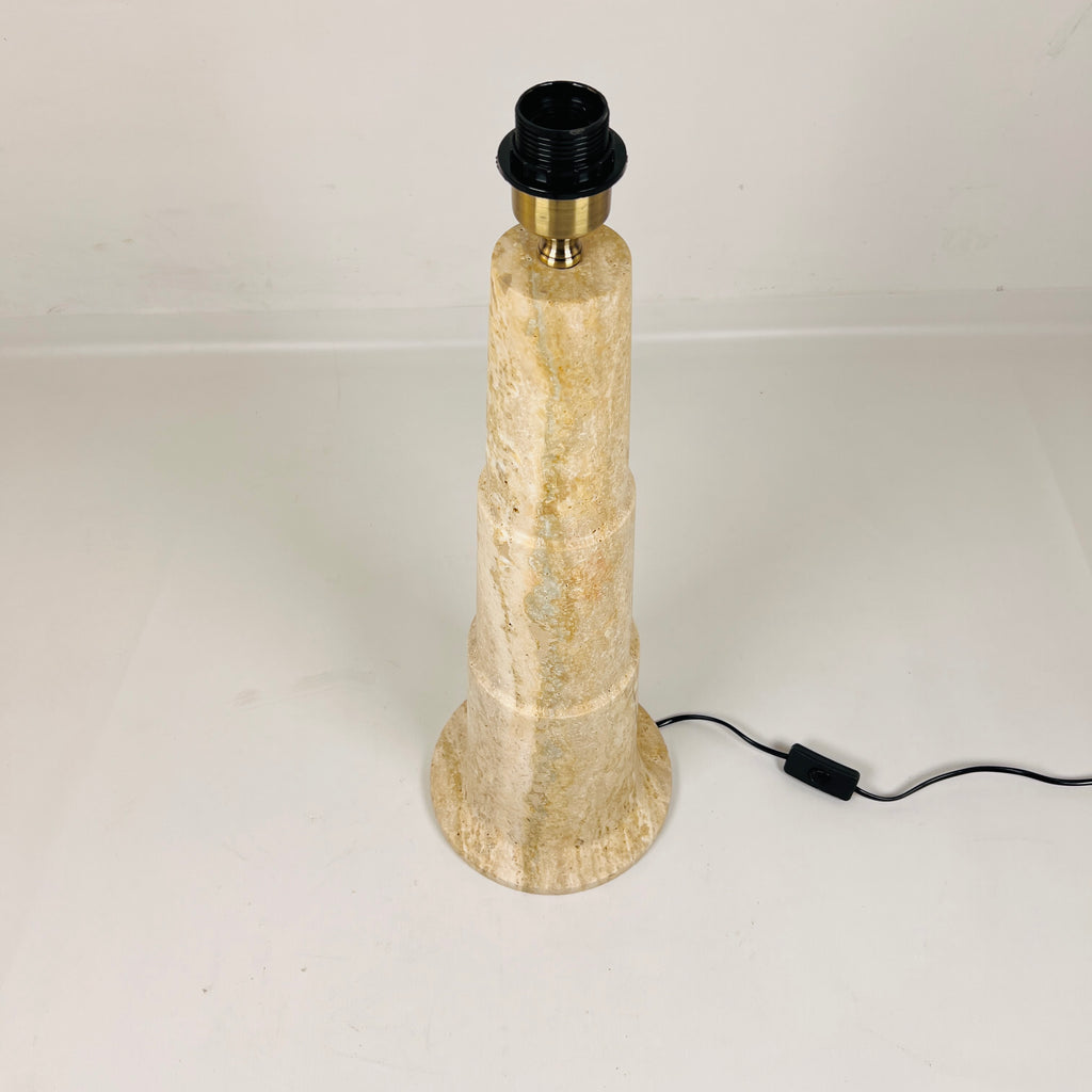 Stepped Travertine Grazed Table Lamp