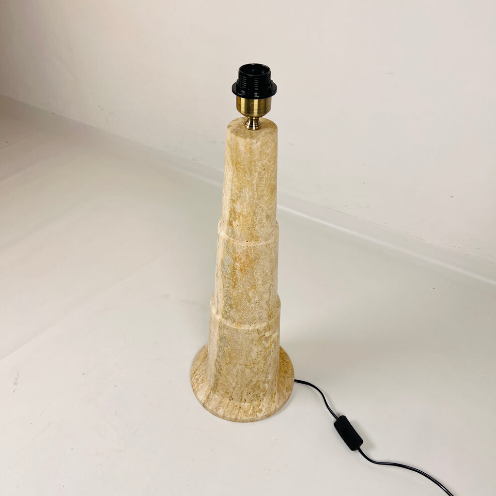 Stepped Travertine Grazed Table Lamp