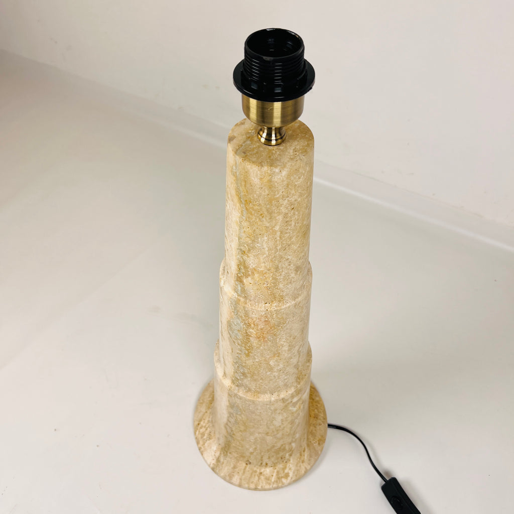 Stepped Travertine Grazed Table Lamp