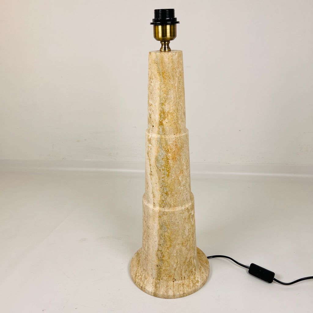 Stepped Travertine Grazed Table Lamp