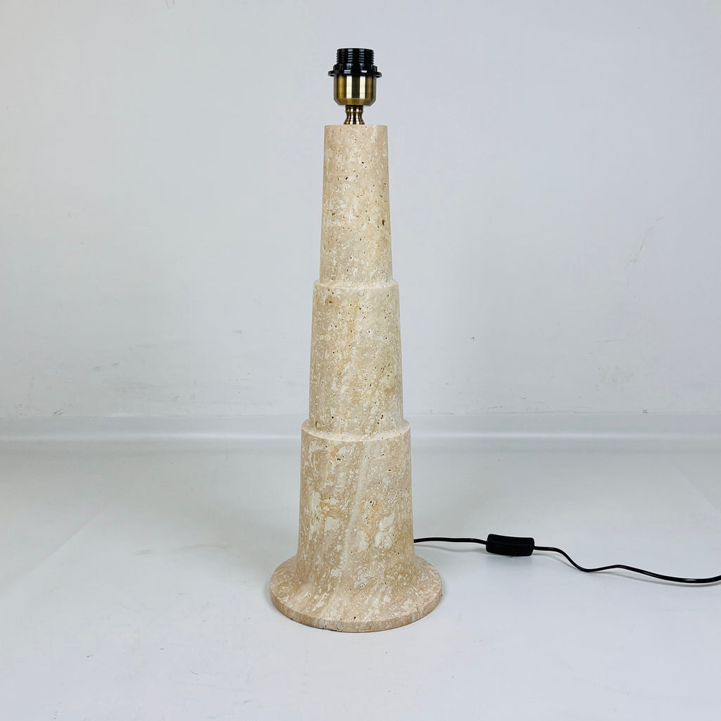 Stepped Travertine Grazed Table Lamp