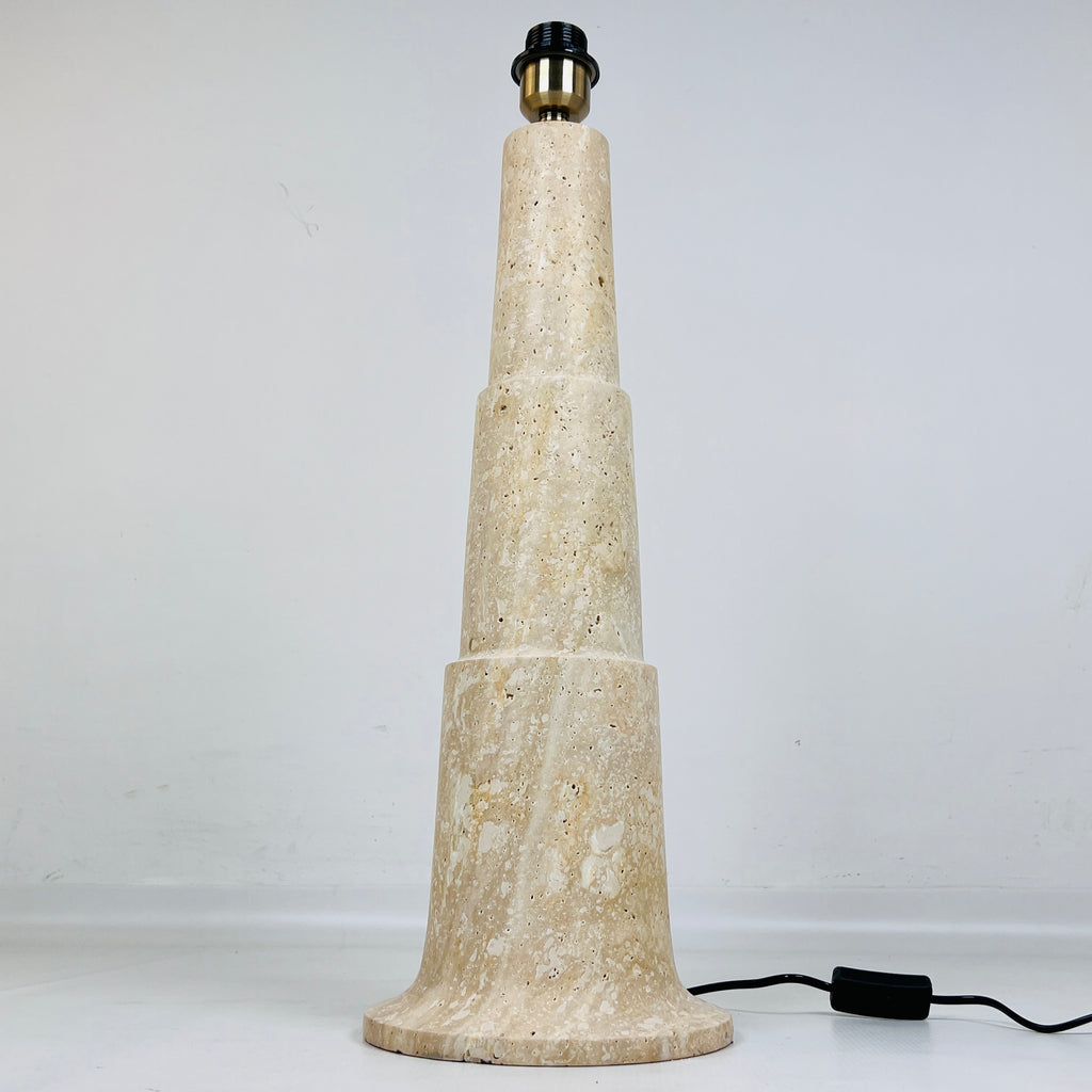 Stepped Travertine Grazed Table Lamp