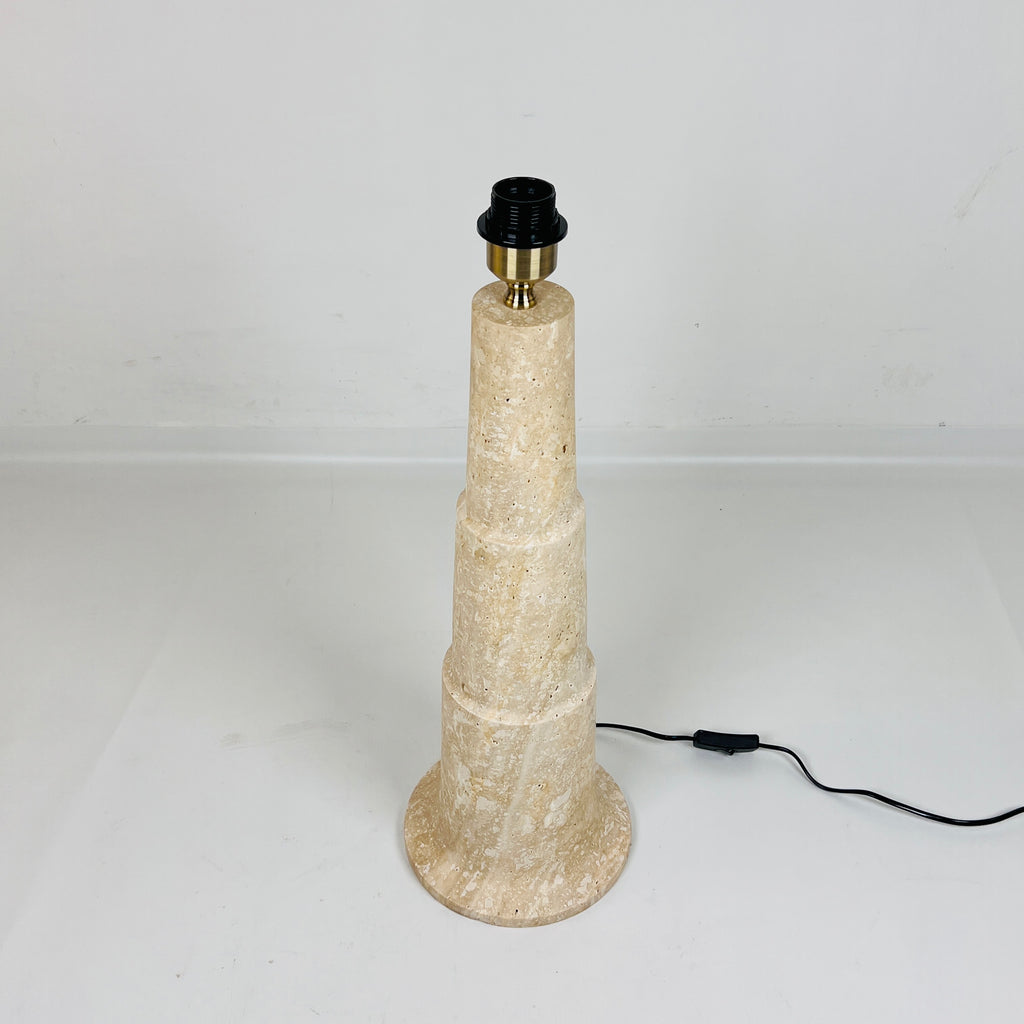 Stepped Travertine Grazed Table Lamp