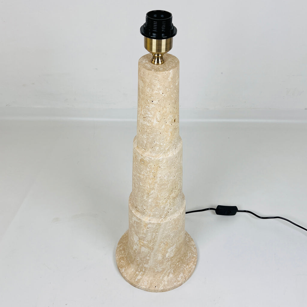 Stepped Travertine Grazed Table Lamp