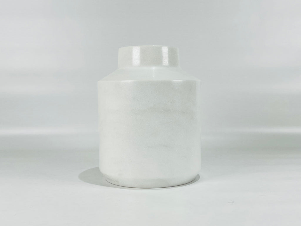 Wide Bottom Opaque White Vase