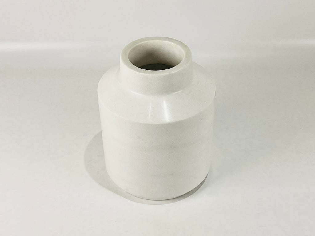 Wide Bottom Opaque White Vase