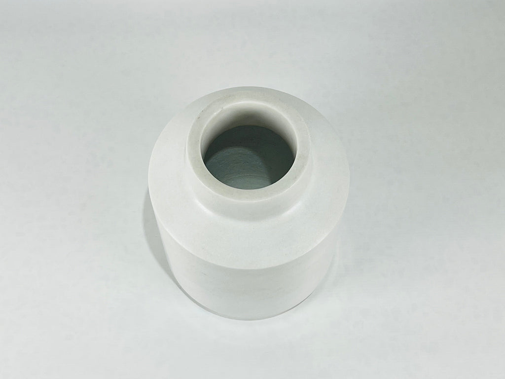 Wide Bottom Opaque White Vase