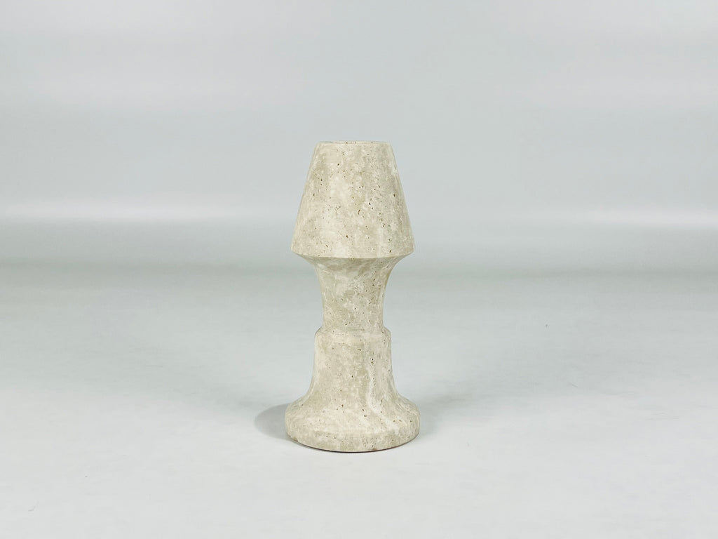 Cone Head Travertine Marble Candle Stand