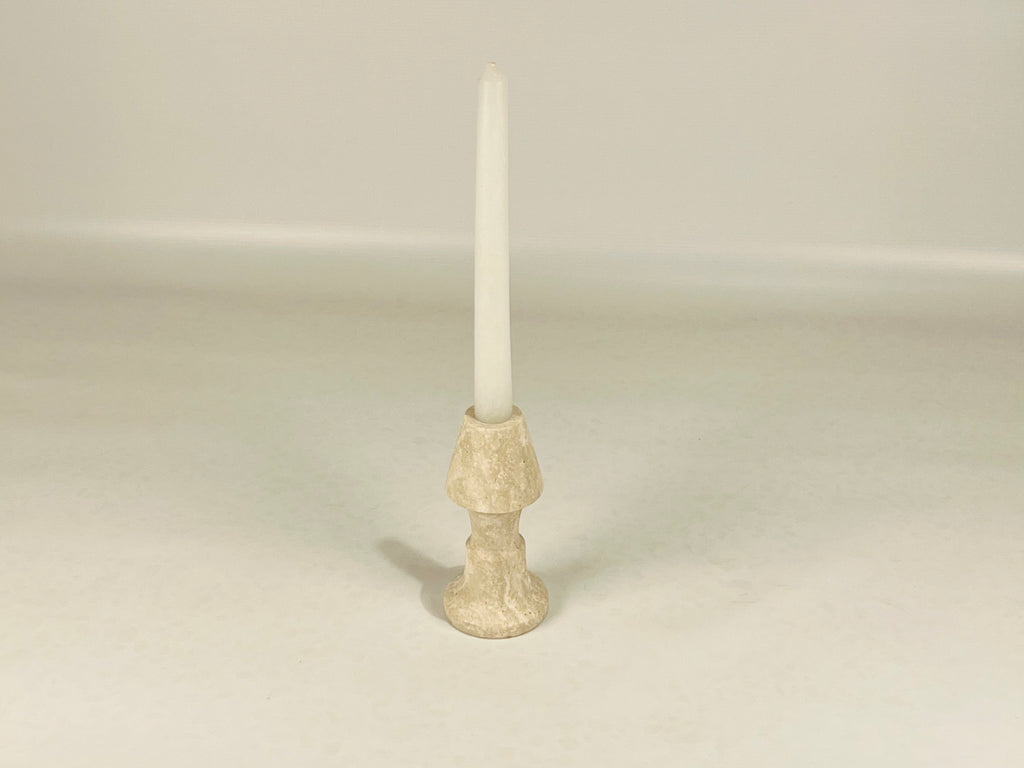 Cone Head Travertine Marble Candle Stand