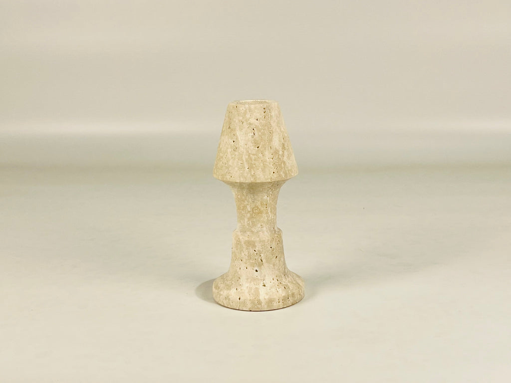 Cone Head Travertine Marble Candle Stand