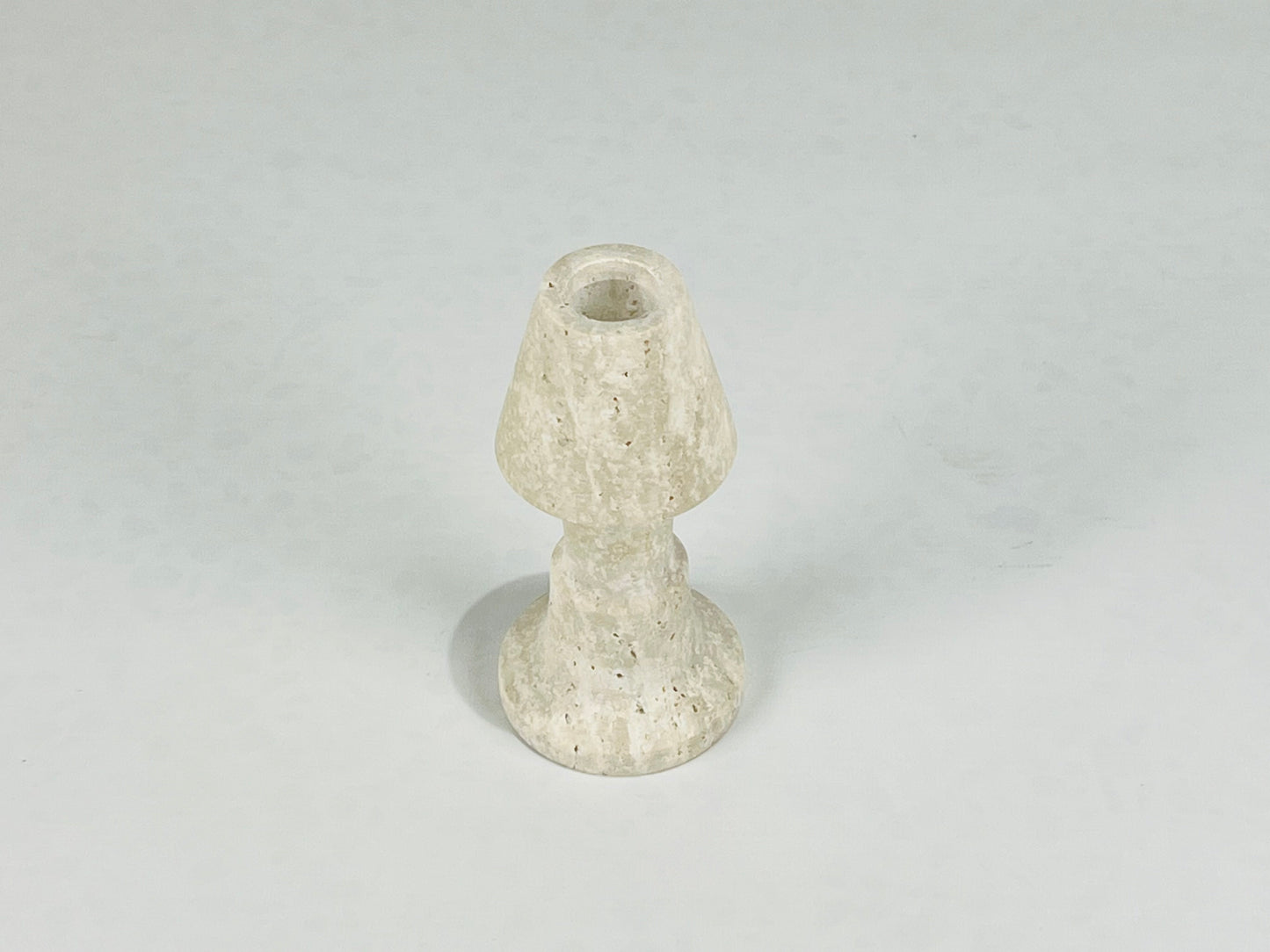 Frustum Capped Candle Stand - Travertine