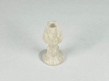 Frustum Capped Candle Stand - Travertine