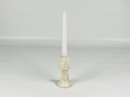 Frustum Capped Candle Stand - Travertine