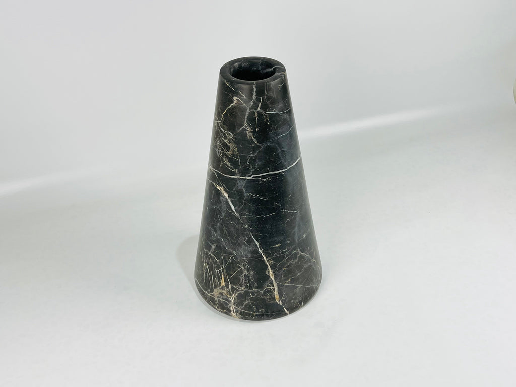 Gold Scratched Black Vase