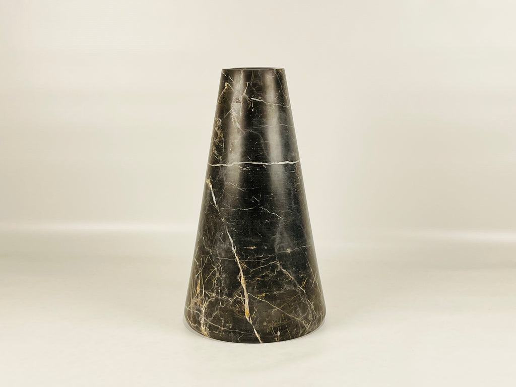 Gold Scratched Black Vase