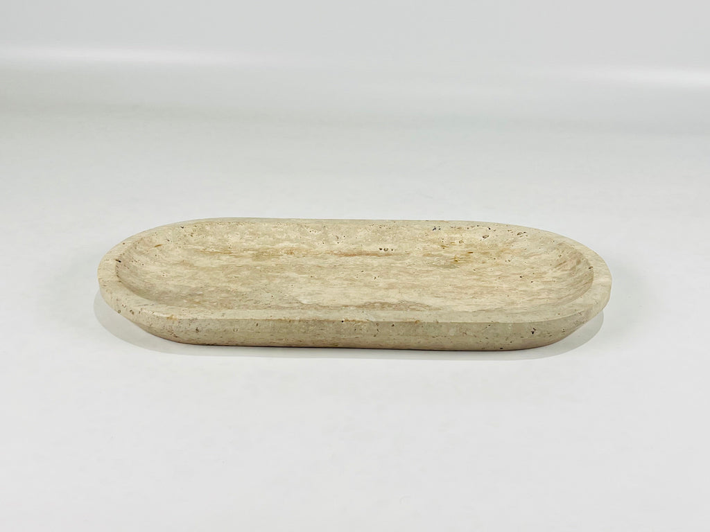 Travertine Oval Grazed Tray