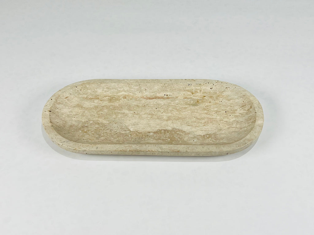 Travertine Oval Grazed Tray