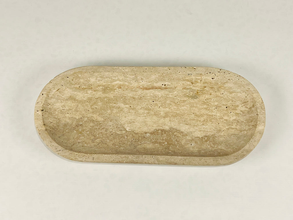 Travertine Oval Grazed Tray
