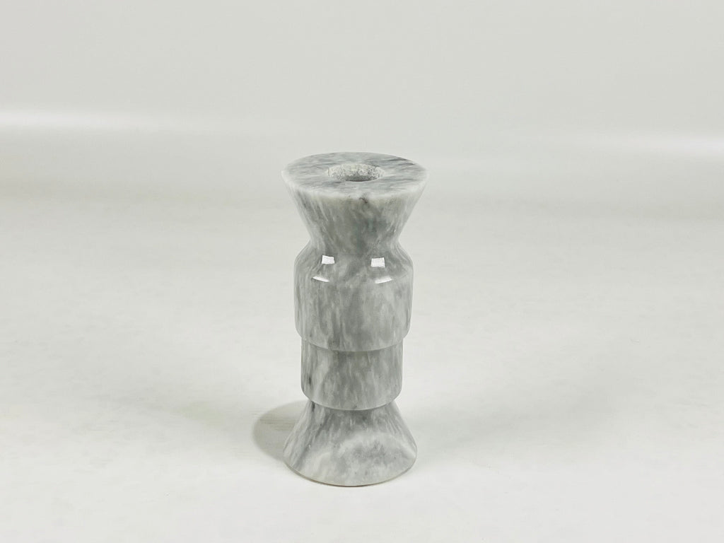 Pawn Grey Streaked Marble Candle Stand