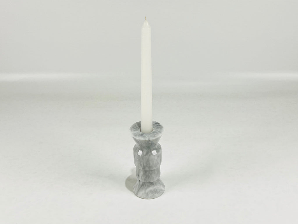 Pawn Grey Streaked Marble Candle Stand