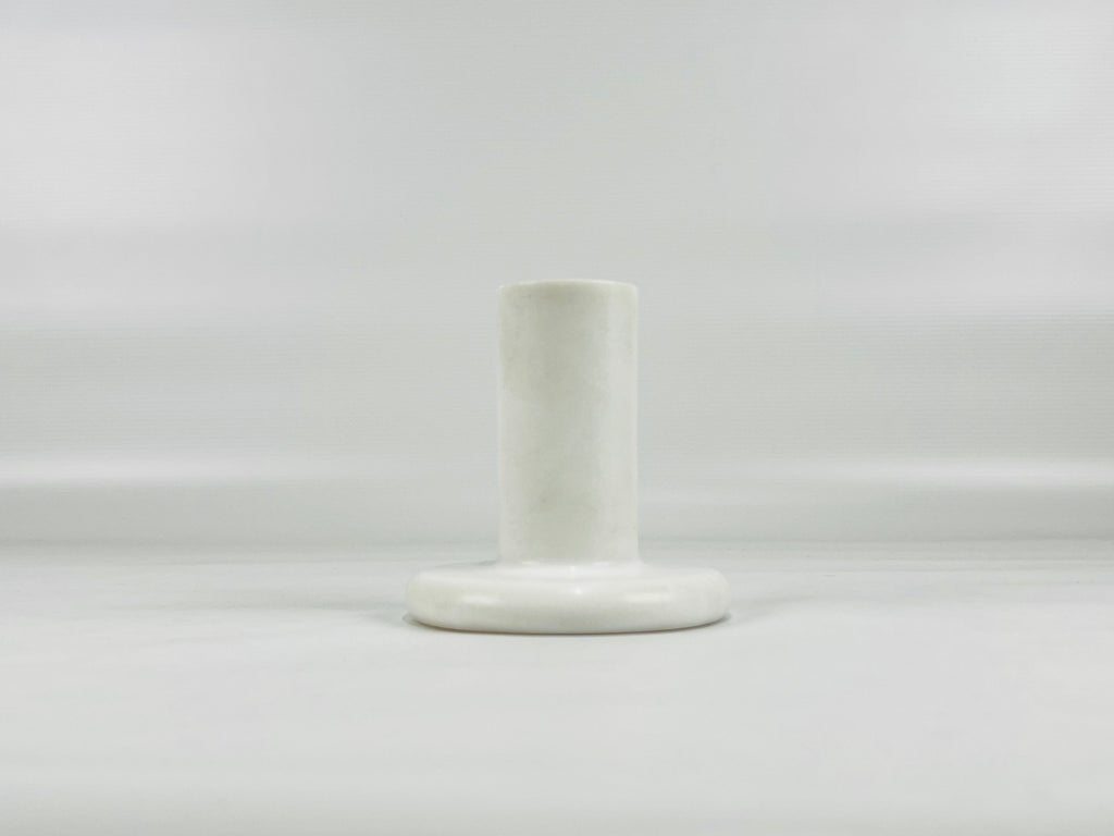 Pin Drop White Marble Candle Stand