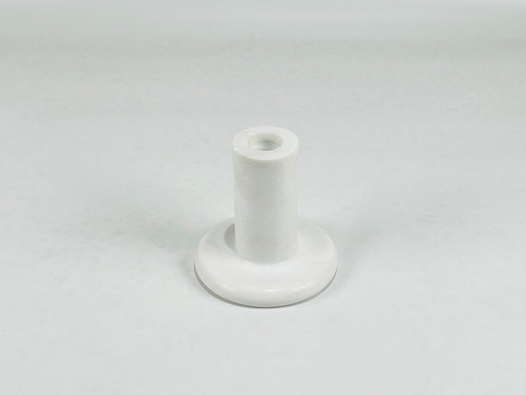 Pin Drop White Marble Candle Stand