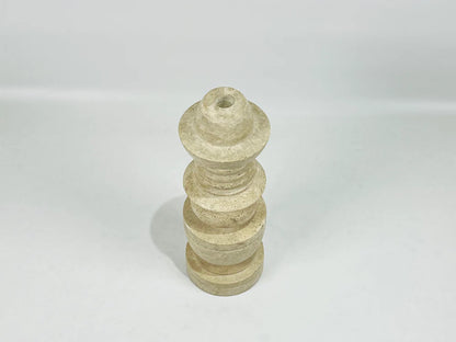 Cairn Candle Stand - Travertine