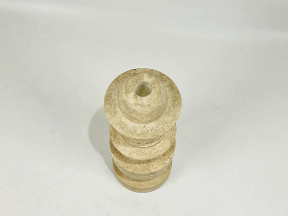 Cairn Candle Stand - Travertine