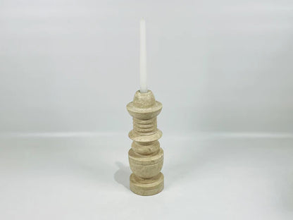 Cairn Candle Stand - Travertine