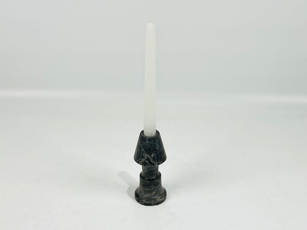 Cone Head Black Marble Candle Stand