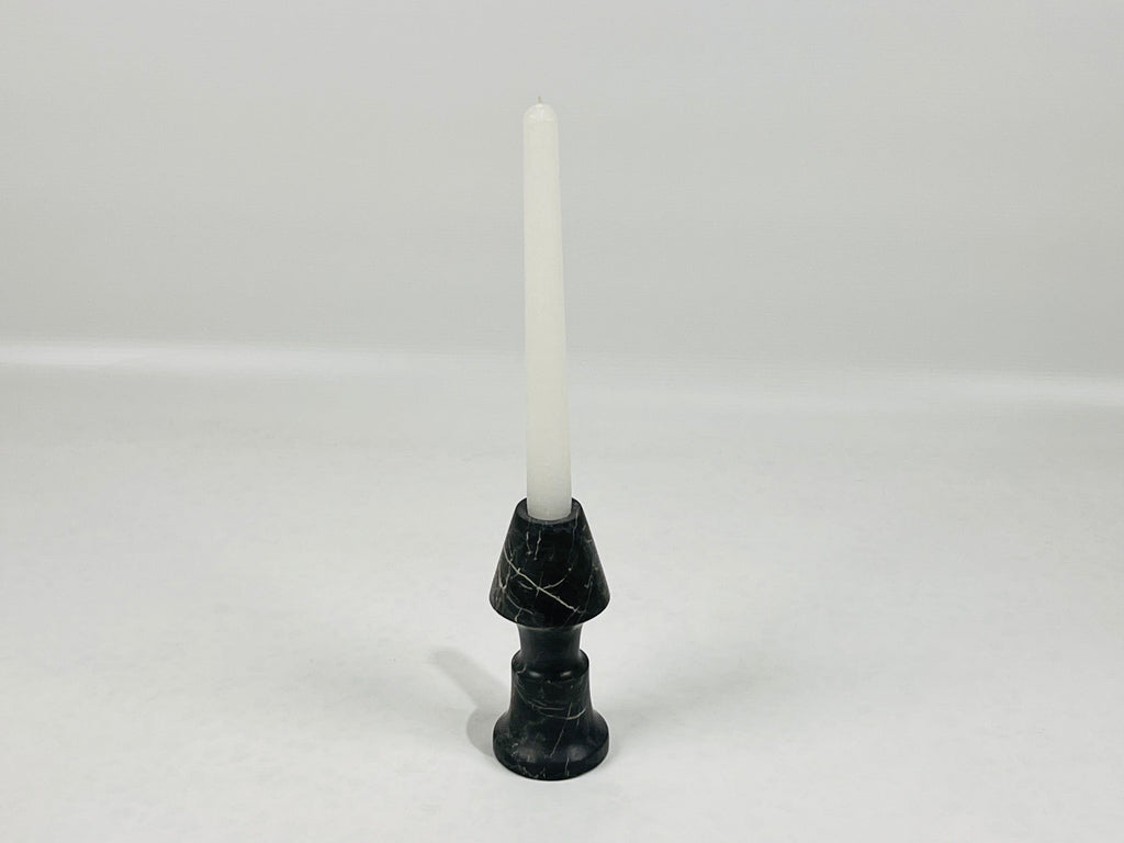 Cone Head Black Marble Candle Stand