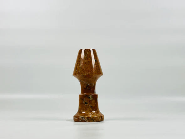 Cone Head Rare Alicante Marble Candle Stand